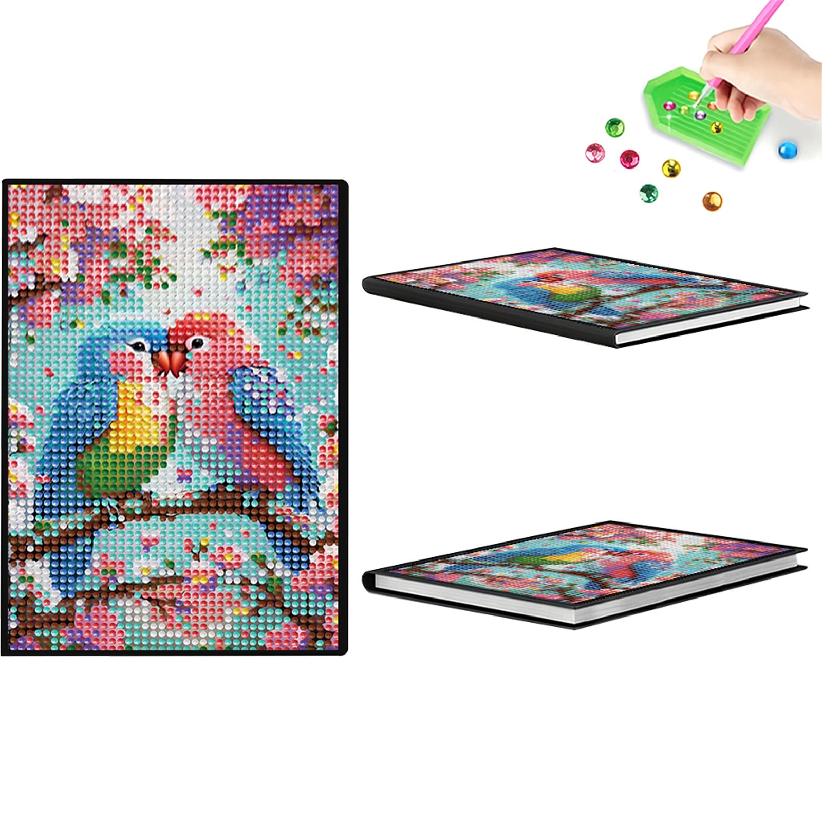 

5D DIY Diamond Painting Diary Book Single-Sided Drill Diamond Painting Notebook Set for Adults Beginners Holiday Birthday Gift