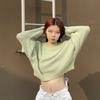 Loose Sexy Sweater Fashion Women Casual Sweater Autumn And Winter O-neck Long-sleeve Pullover Short Tops Elegant Shirt 28481