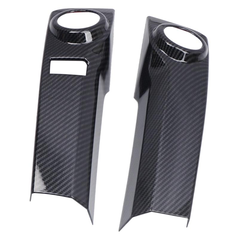 2pcs/set Center Control Dashboard Air Conditioner Panel Cover Trim Fit For Toyota 4runner 2010- LHD Carbon Fiber Style ABS