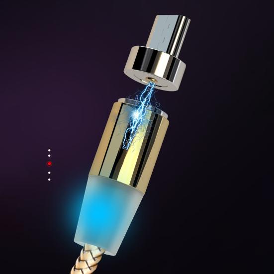 3A magnetisches USB-Kabel, schnelles Aufladen, Typ-C-Micro-USB-Rundkabel für Mobiltelefone