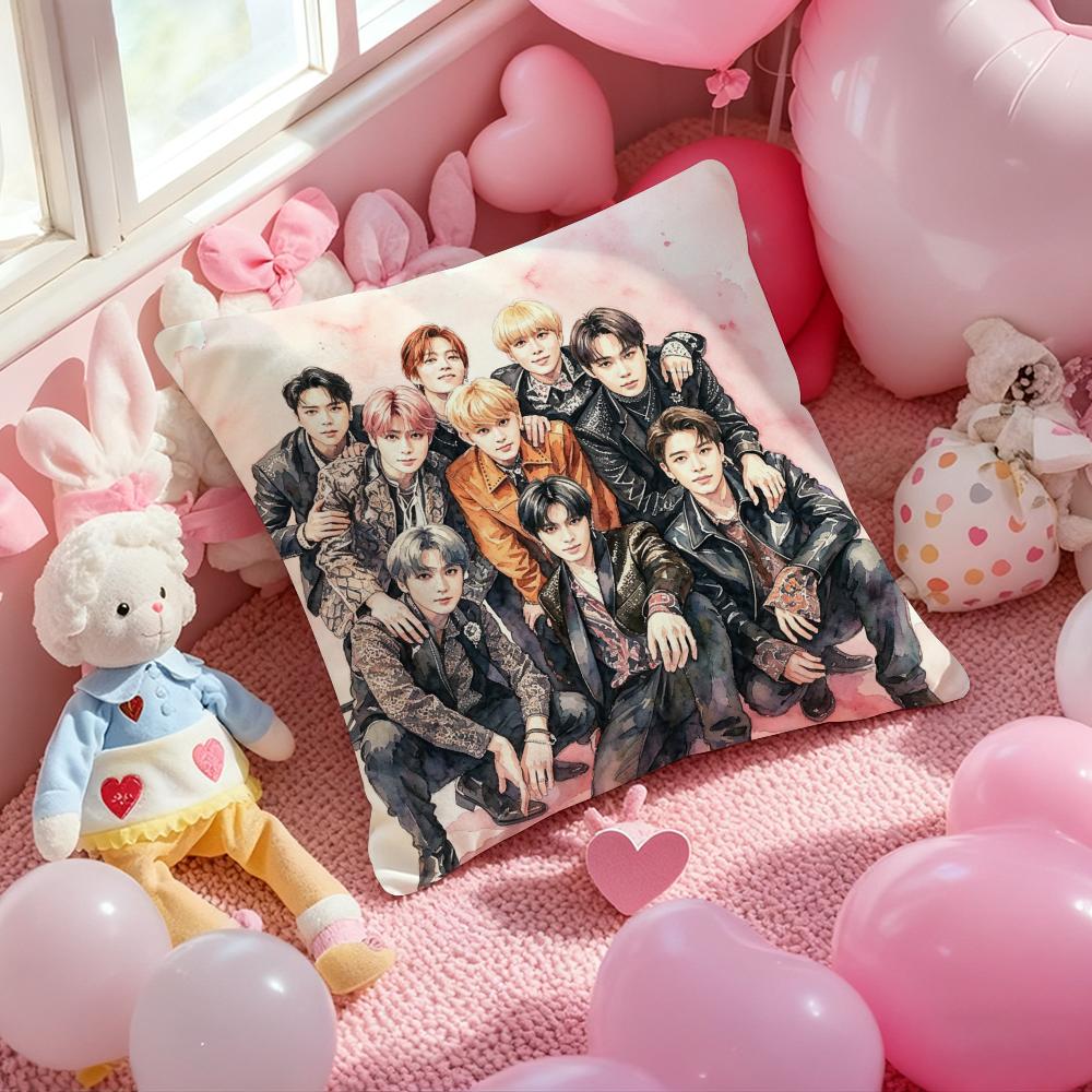 Kpop NNNNCT  Cushion Cover Pattern Printed Pillowcase for Living Room Sofa Cushion Cover  Bedroom Decor