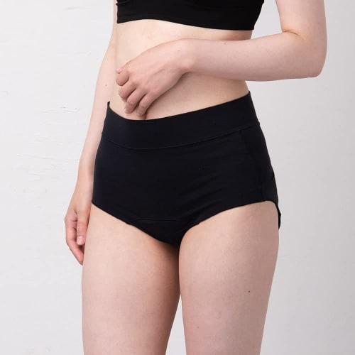 Sheepeace Candymoon Women's Non-Constricting Absorbent Sanitary Panties for Periods, Cotton Blend, Black, Size M