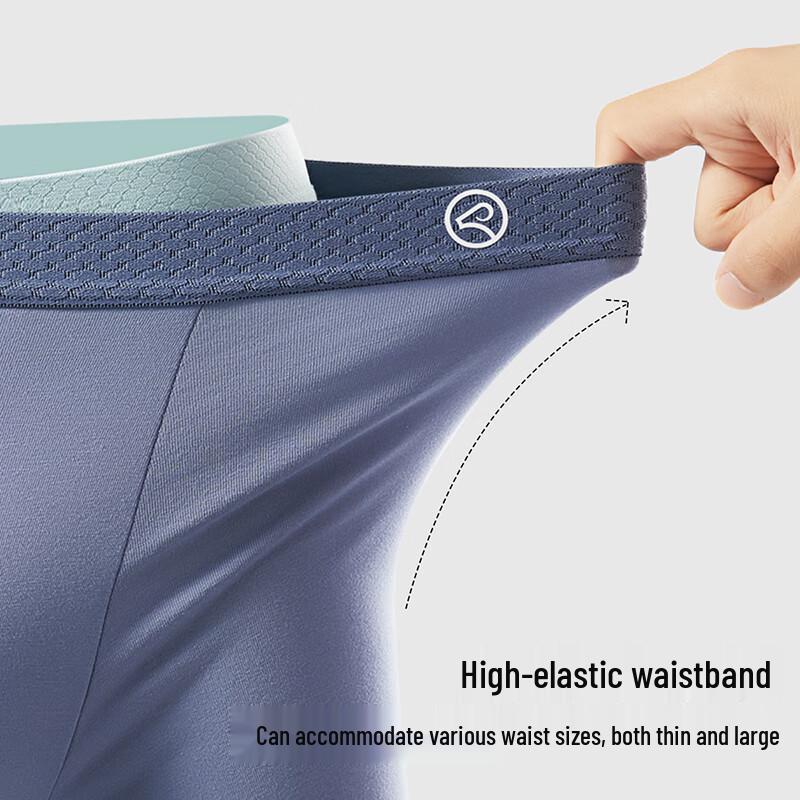 Hengyuanxiang Men's 10A Antibacterial Pure Cotton Boxer Briefs