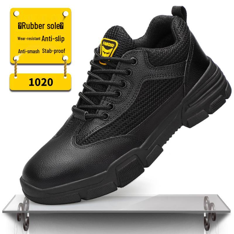 

Men s Steel Toe Safety Work Shoes - Anti-Slip, Anti-Smash, Anti-Puncture, Wear-Resistant, and Heat-Resistant