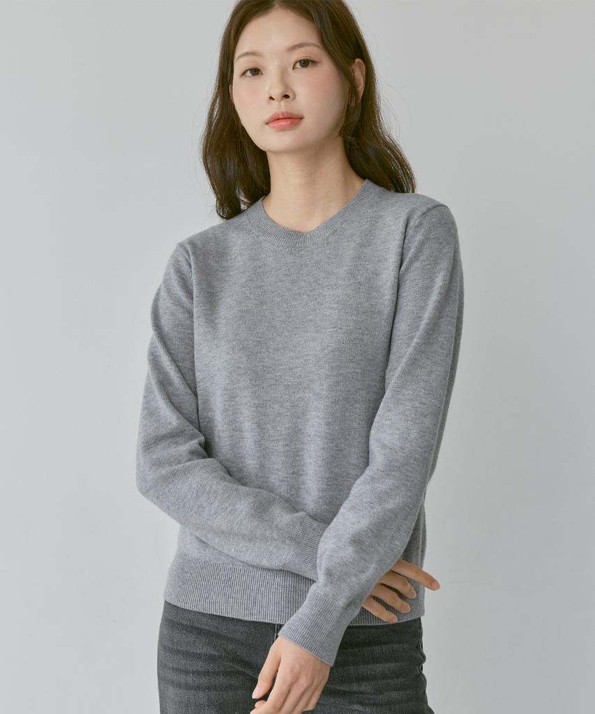 210EDIT Unisex Soft Knit Round Neck [Melan Grey]_Zz4Sw070