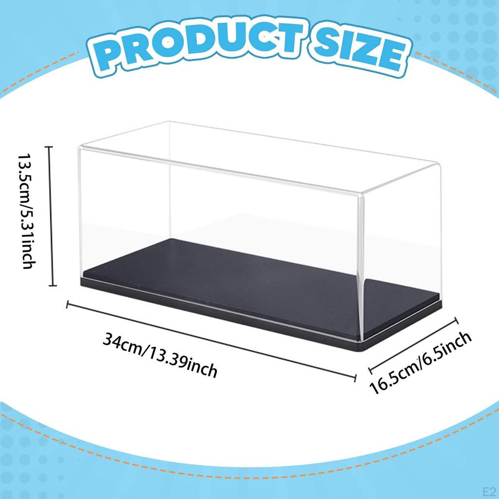 Transparent Acrylic Display Case Box Protector Modern Desktop with Stand Dustproof Showcase