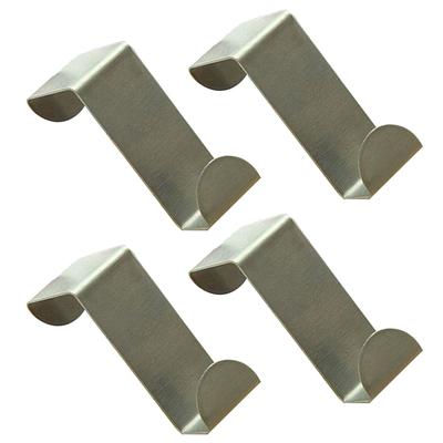 4Pcs Stainless Steel Cabinet Door Hook Punch Free Rust Proof Multifunctional Over Door Hangers