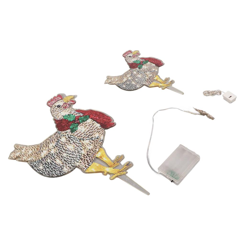 Lighted Chicken Light Up Chicken Decorative Weather Resistant Acrylic Battery Powered Colorful Light with Scarf for Ground