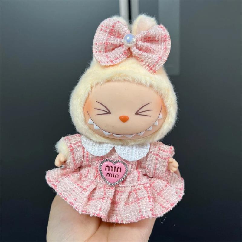 Roztomilé oblečení pro 17cm panenku Labubu Fashion V1V2 Oblečení pro idoly DIY Dětský dárek Šaty pro Labubu Plášť Oblečení Vlasy Doplňky pro panenky