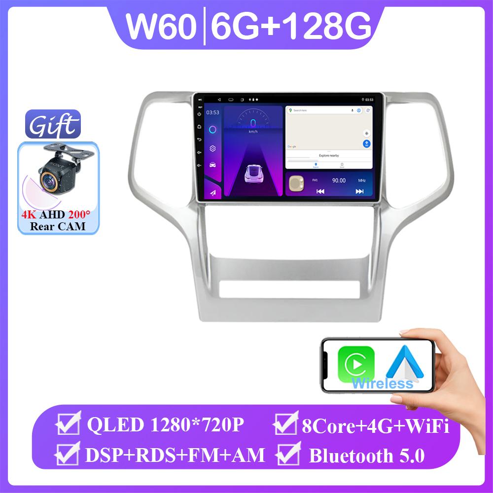 Carplay Android 14 For Jeep Grand Cherokee WK2 2010 - 2013 Auto Radio Multimedia Player Stereo Video Touchscreen Navigation GPS