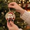 Vintage Style Christmas Tree Tags 8Pcs Wooden Ornaments, Wood Slice Hanging Decor with Santa, Retro Gift Wrap Embellishments Snowman, Gingerbread,