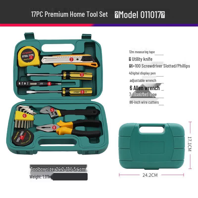 CREST 17-Piece Outdoor & Household Tool Kit