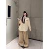 Women's Avocado Green Retro College Style Long-Sleeve Shirt – Spring 2026 Casual Layering Top