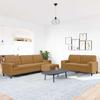 3 Piece Sofa Set with Cushions and Neck Rolls Brown Velvet
