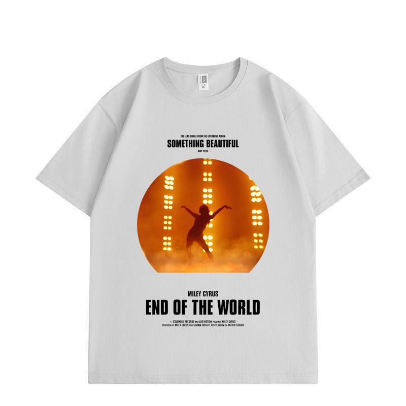 Zangeres Miley Cyrus Tour T-shirts Mannen Vrouwen Kleding Mode Hip Hop Korte Mouw T-shirt Zomer Hoge Kwaliteit Katoenen T-shirt