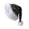 Christmas Decoration for Holiday Events Sparkly Santa Hat Women Men, Glitter Sequin with White Fluffy Trim Gift Friends Family And Pom Pom,