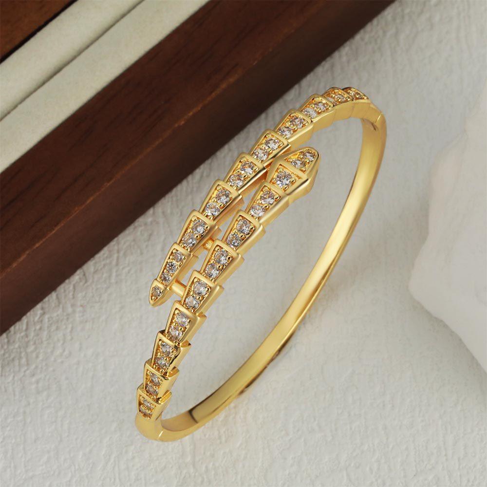 Fashionable New Zircon Snake-shaped Bracelet, Versatile Bracelet One Size(18CM~21CM)