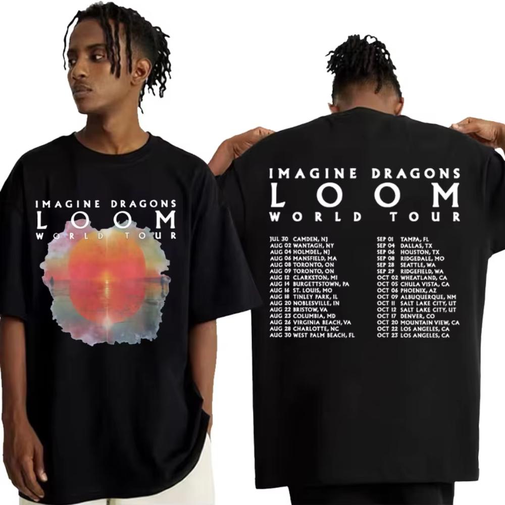

Loom 2026 Tour T Shirt Imagine Concert Dragons 2026 New Album T-shirts Men Women Fashion Vintage Short Sleeve T-shirt Streetwear 5XL різнокольоровий