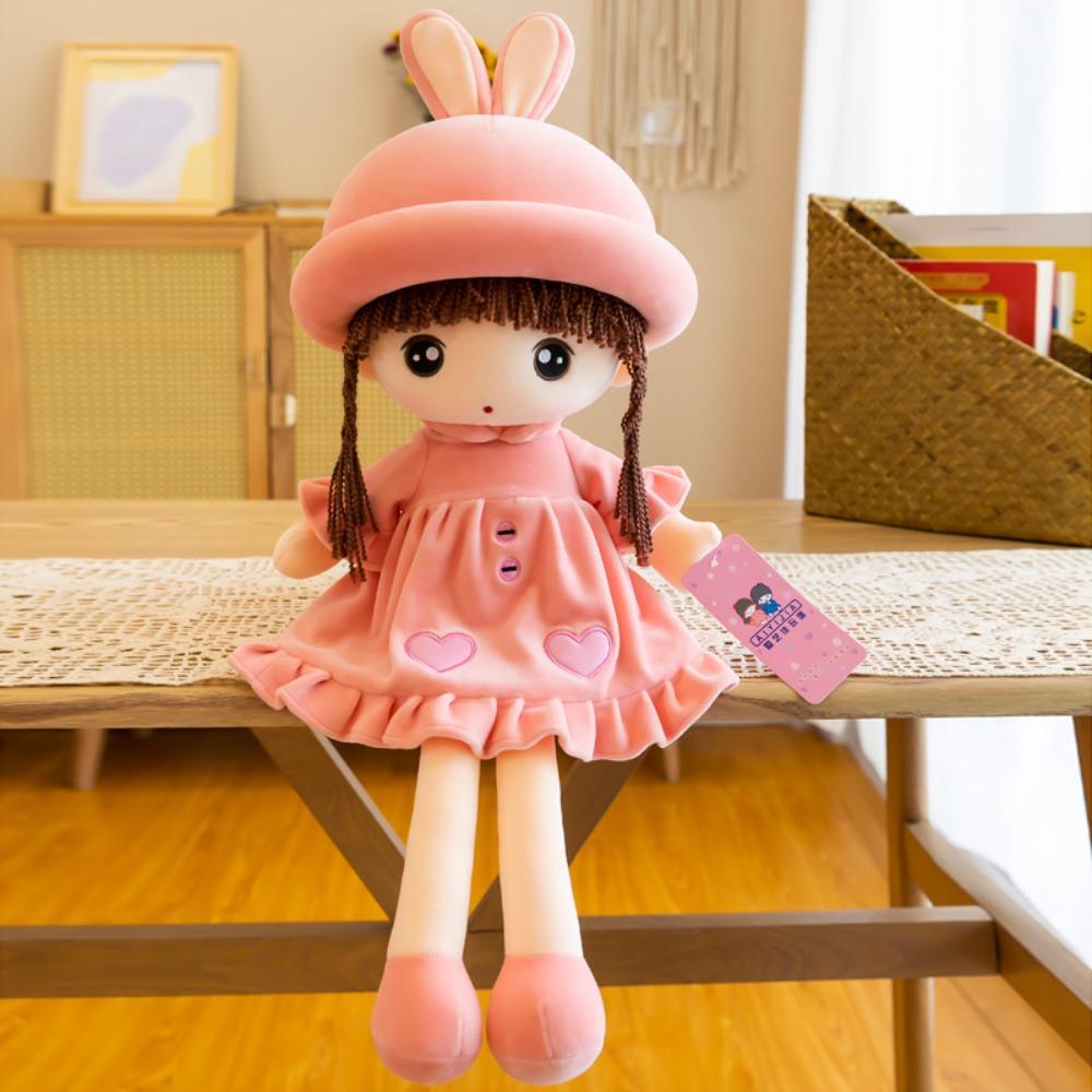 

with Hat Skirt Plush Baby Doll Girl Cozy Cuddle Soft Plush Stuffed Toy Sleeping Partner 50CM рожевий