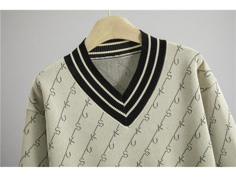 Women's Autumn/Winter Striped Knit Sweater & Wide-Leg Pants Set - Little Fragrance Style Casual Sportswear