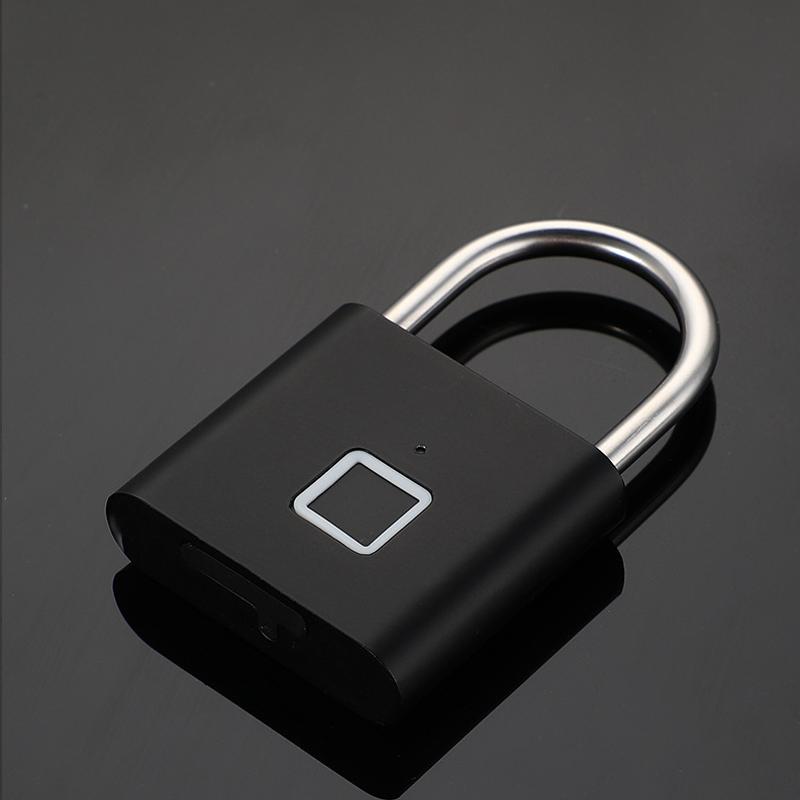 

Keyless Usb Charging Fingerprint Lock Smart Padlock Waterproof Door Lock 0.2Sec Unlock Portable Anti-Theft Padlock Zinc For Home