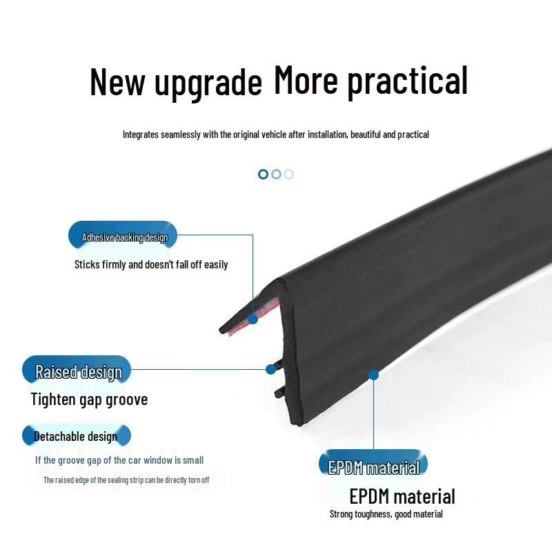 Universal Car Window Glass Sealing Strip for Noise Reduction and Vibration