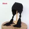 1Pc Stylish Women Hat Long Braids Winter Thick Knitted Hat Ear Flap Crochet Beanie Hat YSL