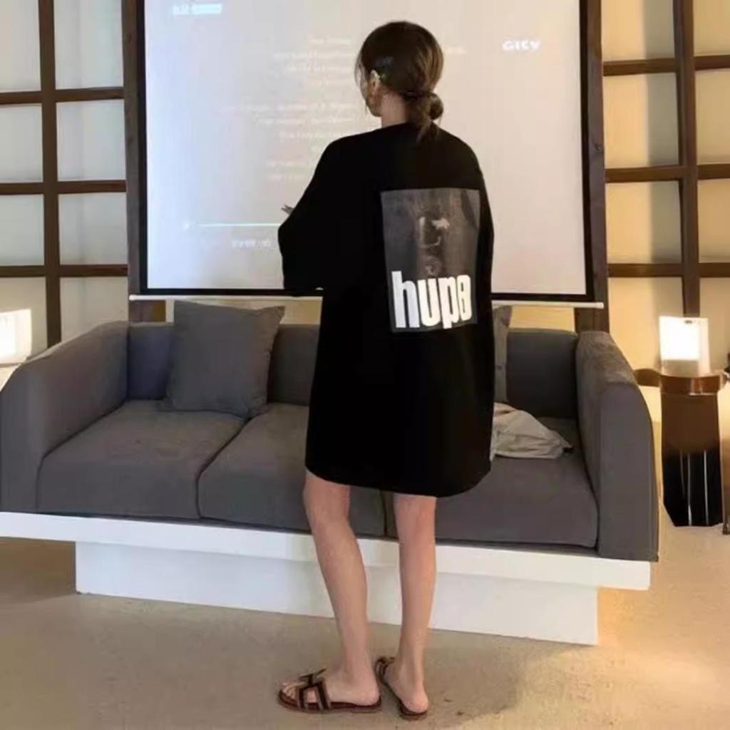 Women's Long T-Shirt Dress - Plus Size, Short Sleeves, Covers Buttocks, Extended Length, European Style, Summer