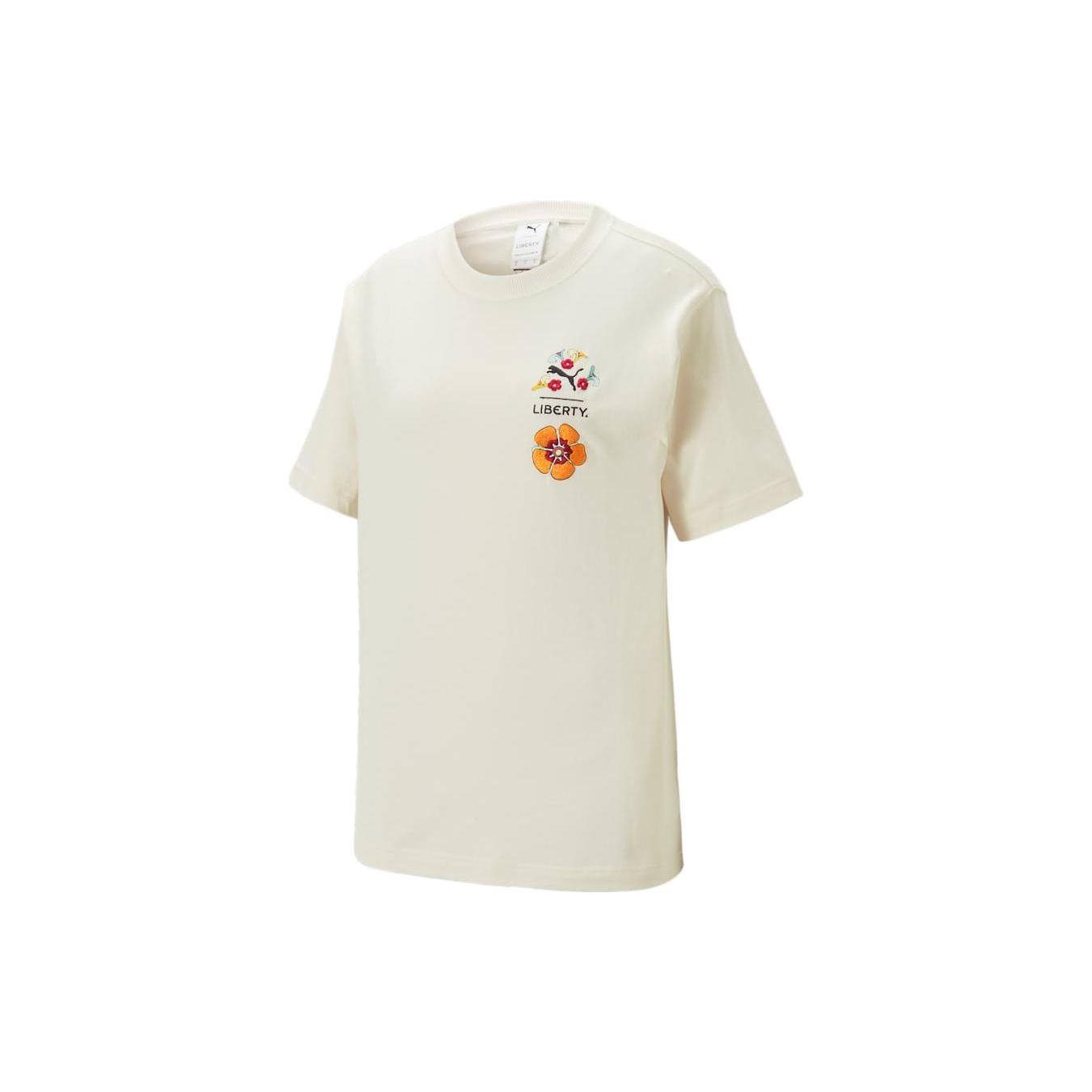 

New PUMA X Liberty Co branded SS23 T Shirts Women s Ecru 539829-65 L