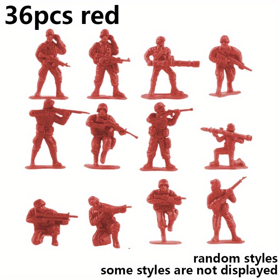 36pcs Miniature Plastic Soldier Models - 1.96 Inch Multicolor Military Figures for Party Decor, Birthday Gifts, Collectibles JXB