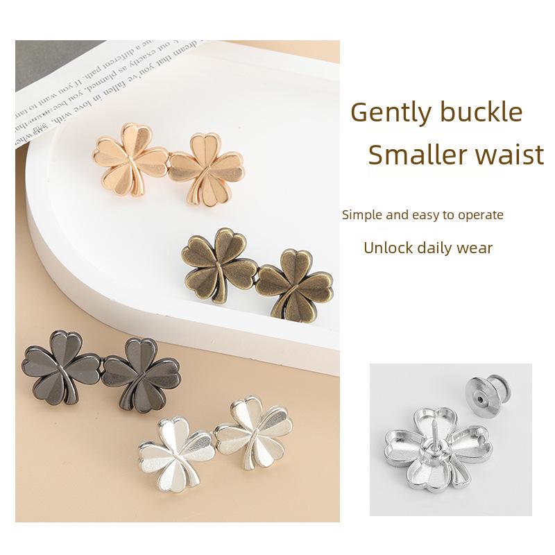 Four-Leaf Clover Detachable Waist Buckle - Adjustable Jeans Waist Button