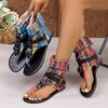 Plus-size Women's New Style Flip-flop Flat Back Zipper Roman Buckle Sandals