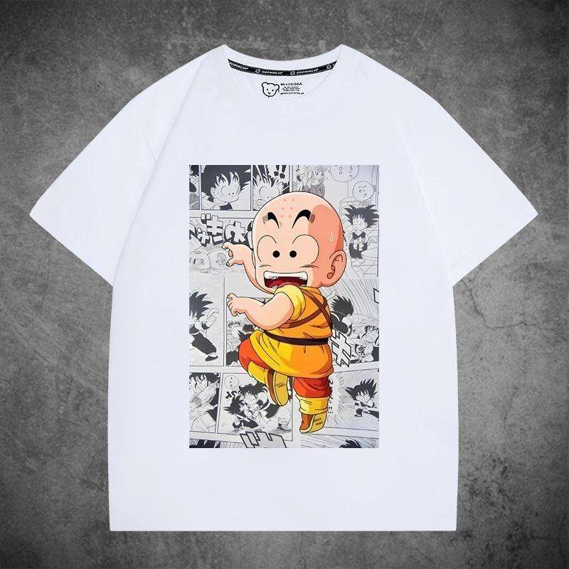 Dragon Ball Wukong joint short-sleeved T-shirt male queen big hand-painted same men's and women's pure clothes loose halfsleeves