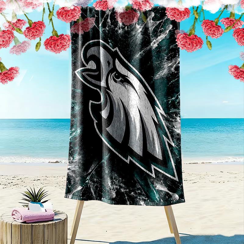 Philadelphia Eagles Print Beach Towel, Large Soft Quick Dry Towel for Beach Camping Swimming