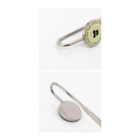 EMERSPRING Metal Bookmark, Cute Black and White Checkered Cream Bear Design, Stainless Steel, Durable, Fashionable Book Marker for Books and