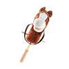 Horse Stick Toy Plush Soft Cartoon Look Sound Effect Horse Head Stick Toy with Wheels and Thickened