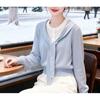 Shawl sweet temperament splicing sweater knitted sweater women's spring autumn and winter new fake two-piece top