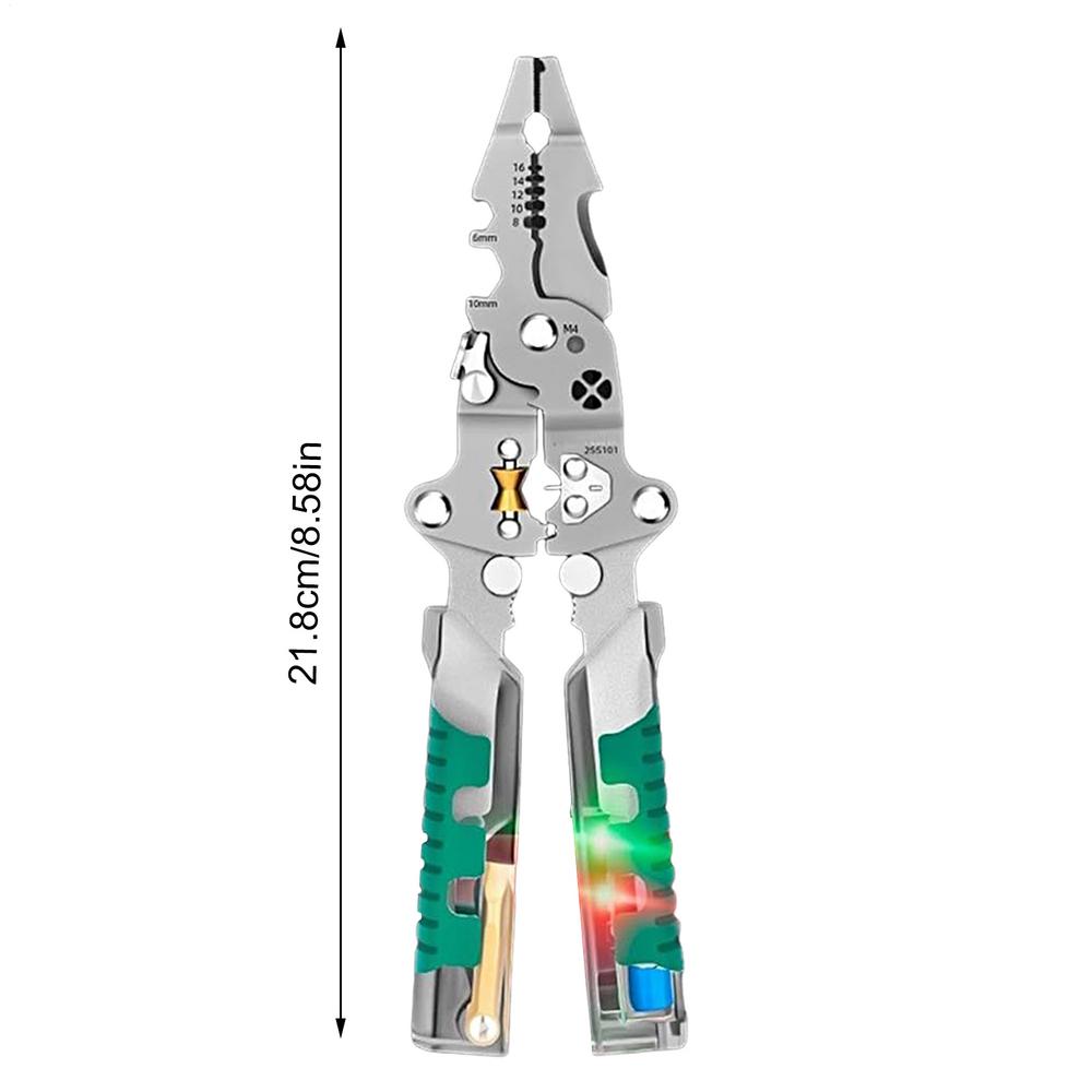 Wire Stripper 18-in-1 Foldable With Voltage Tester Cable Stripper Electrical Cutting Tool For Work Car Repair HVAC Electricity