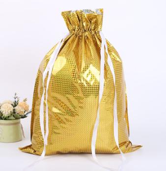 20pcs Christmas Children's Creative Gift Bundle Pocket Aluminum Foil Drawstring Candy Bag for Shopping Malls and Supermarkets