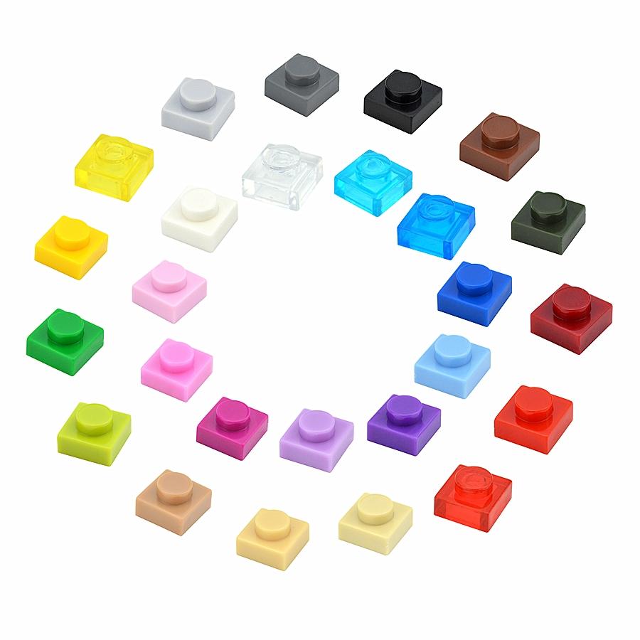 300 Stück DIY Bausteine Dünn 1x1 Noppen Pädagogische Montage Konstruktionsspielzeug für Kinder Größe Kompatibel Mit 3024 Steinen