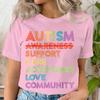 Autism Acceptance and The Neurodiversity Graphic Print Tshirt Short Sleeve ONeck Casual Top for Summer Spring Womens Clothing