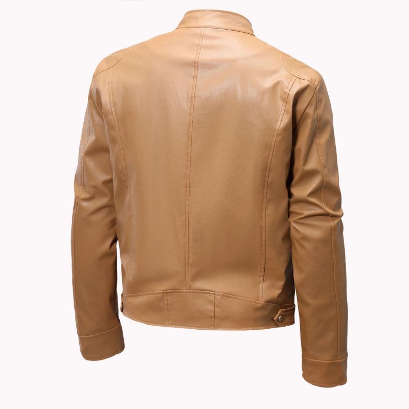 New autumn and winter European and American men's European and American leather jacket large size fashion slim leather jacket