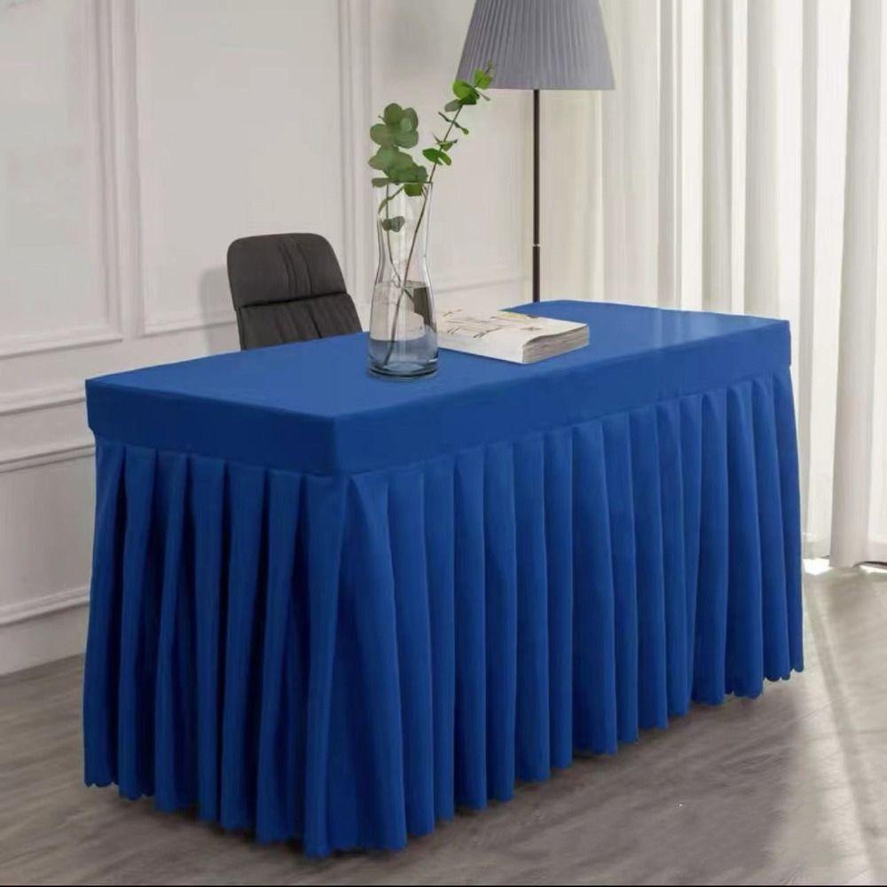 Solid Color Rectangle Table Skirts Thick Comfortable Table Cloth Cover Skin Friendly Soft Fitted Table Cover Exhibition
