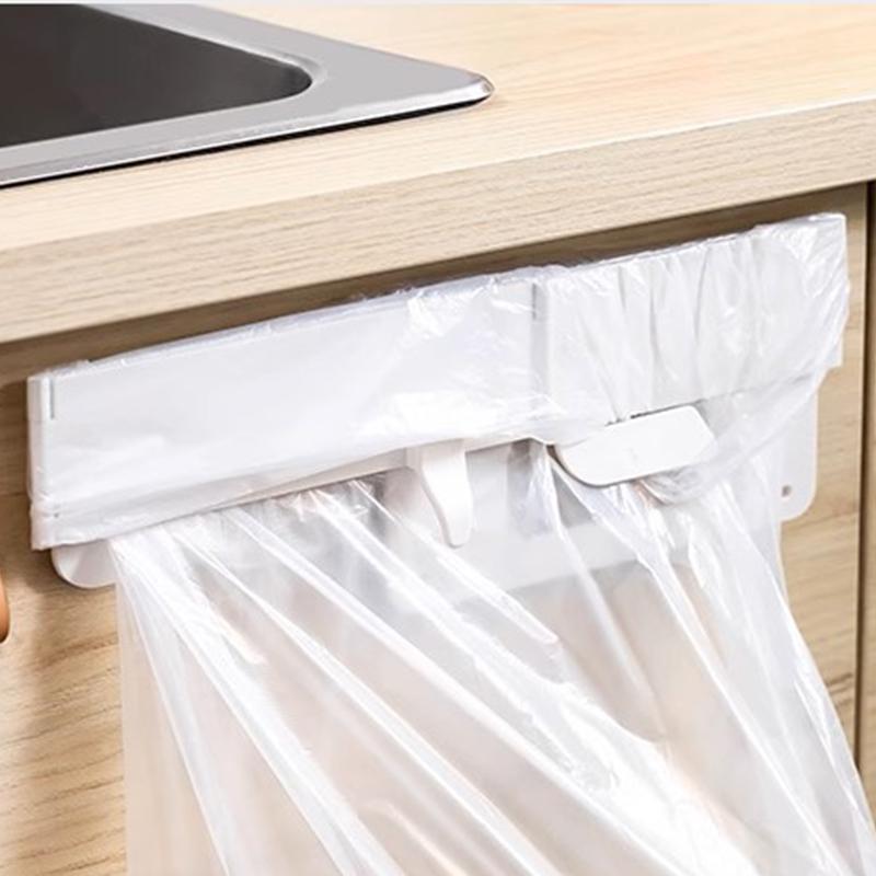 1 Unidad Soporte Plegable Portátil para Bolsas de Basura Estante de Basura Montado en la Pared Estante Colgante Para Baño Cocina Estante de Almacenamiento Sin Taladro