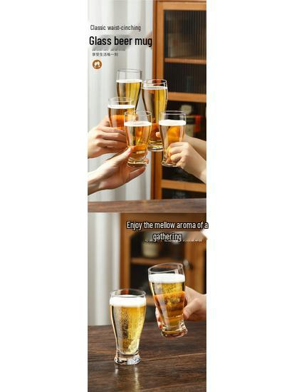 2025 Large Capacity Craft Beer Mug Set - Commercial Grade, Customizable, Thickened Glass for Home and Bar Use