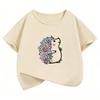 Harajuku Cute Hedgehog Tshirt Kids Anime Cartoon Tops Fashion Hedgehog Flower Clothing Short Sleeve Cartoon Boy Girl Tshirt Top