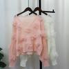 Heavy Industry Bead Three-dimensional Flower Knitted Sweater Top Autumn New Loose Sweet Sweater Pullover Women