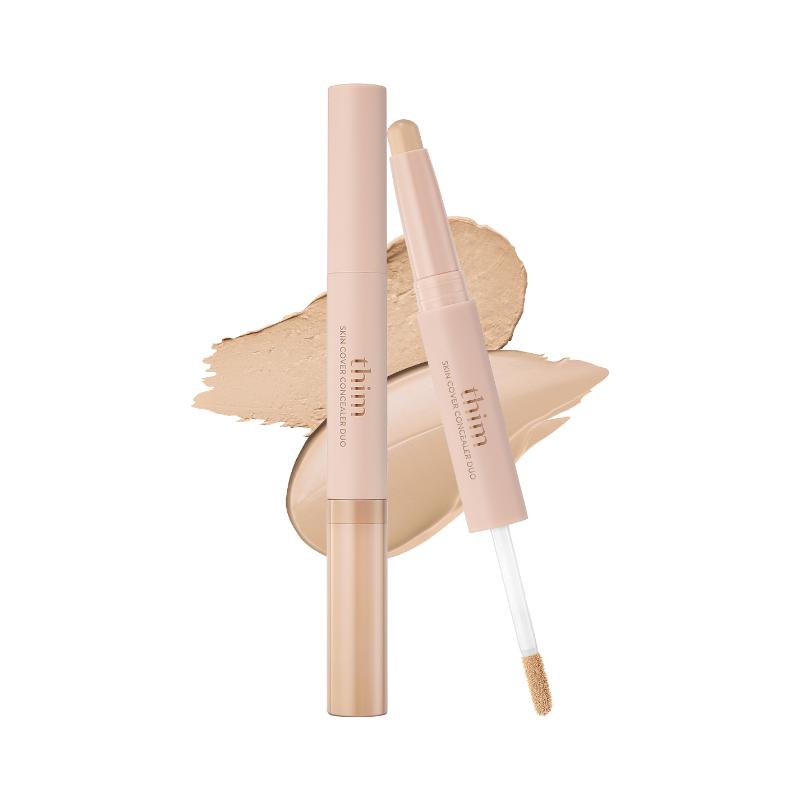 [thim] Skin Cover Concealer Duo (3 Colors) - Professional Dual-Type (Stick 1.3g + Liquid 5g) for Flawless Skin