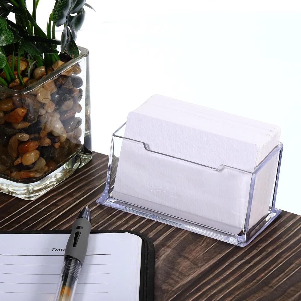 New Plastic Card Box Display Stand Storage Card Storage Box Transparent Sticky Note Holder Desktop Organization