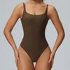 Tuta da yoga modellante Kardashian color carne - Completo fitness intero